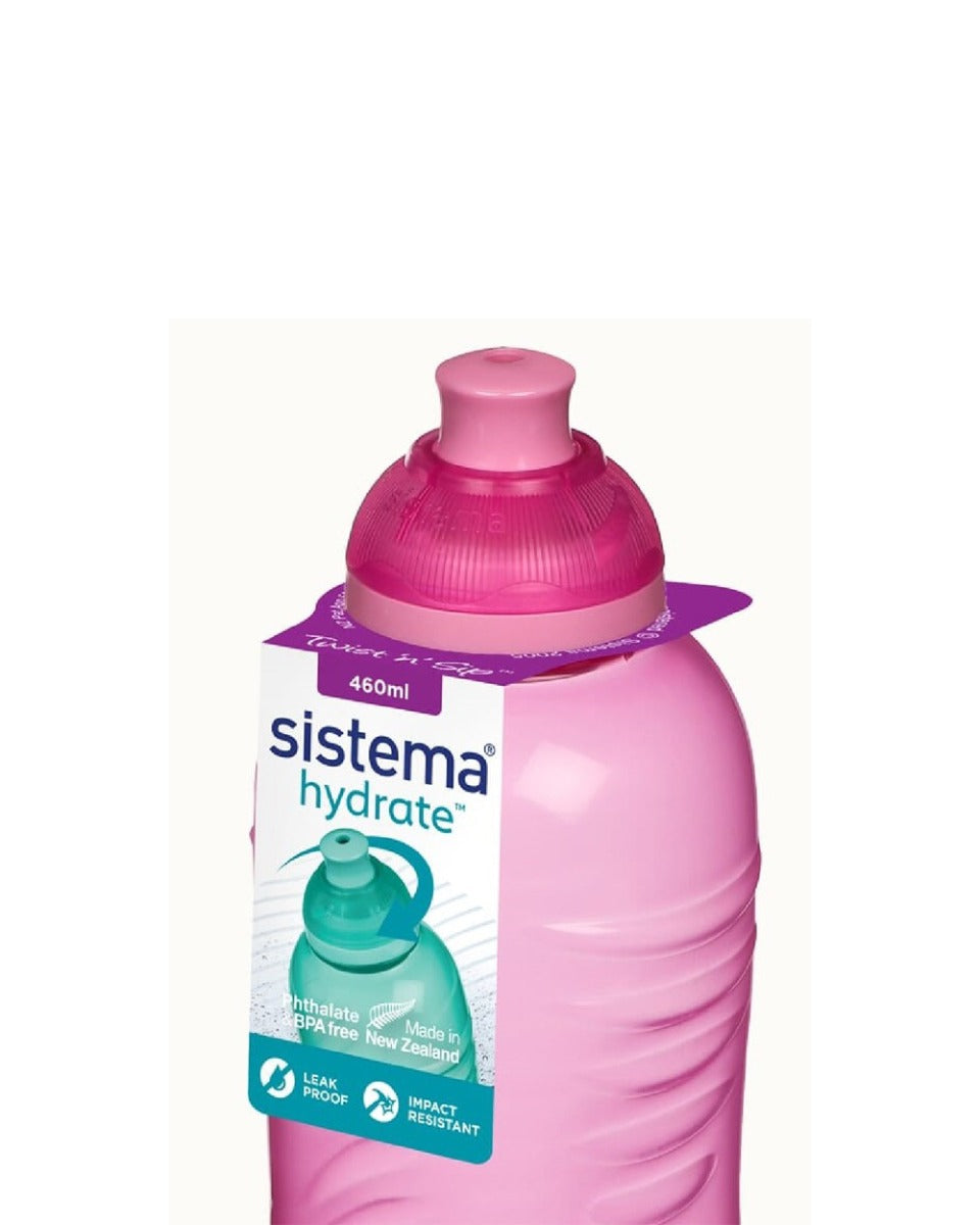 Sistema 460ml Squeeze Bottle Pink