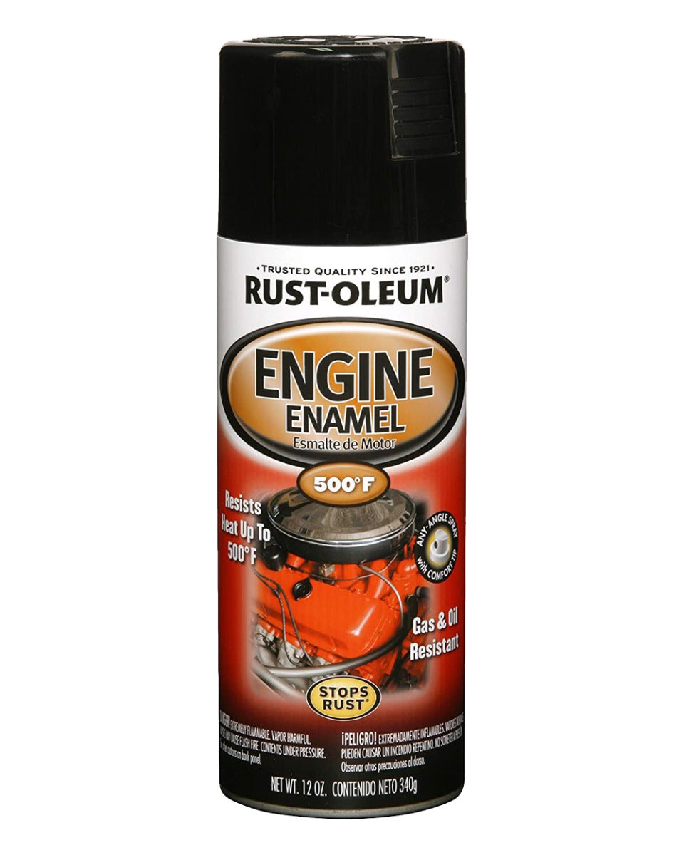 RustOleum Auto Engine Enamel Black Gloss 12Oz
