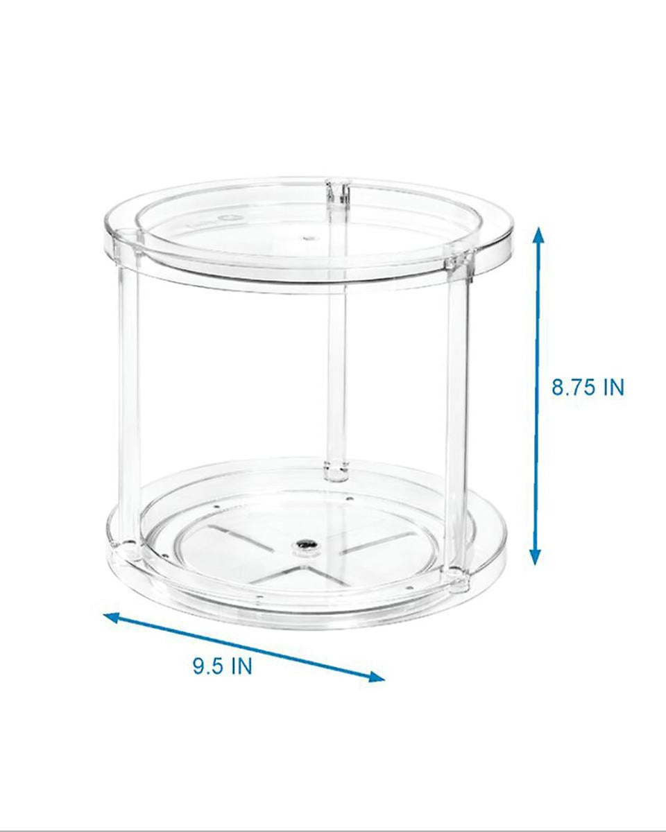 The Home Edit 2 Tier Turntable Clear 9.5 inch