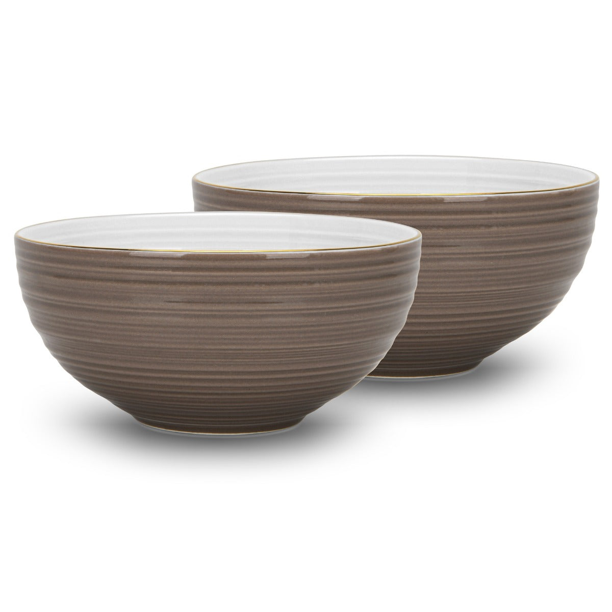 Fissman 2 Pieces Bowls Firmina Brown 14.5 X 7 cm / 620ML New Bone China