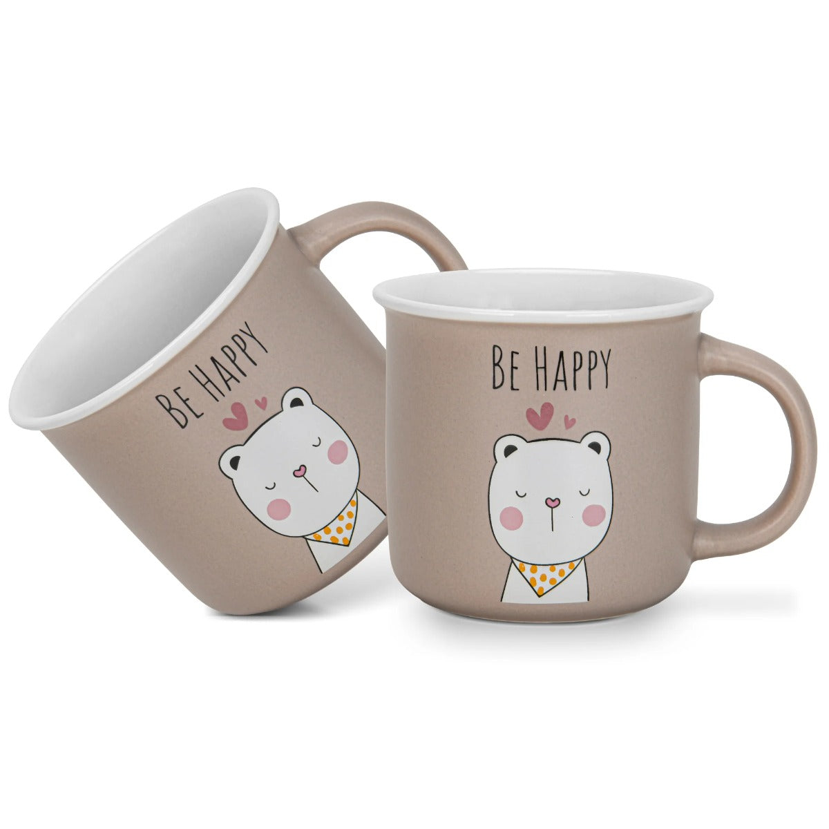 Fissman Set Of 2 Mugs 380ML Be Happy