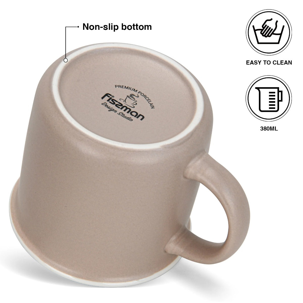 Fissman Set Of 2 Mugs 380ML Be Happy