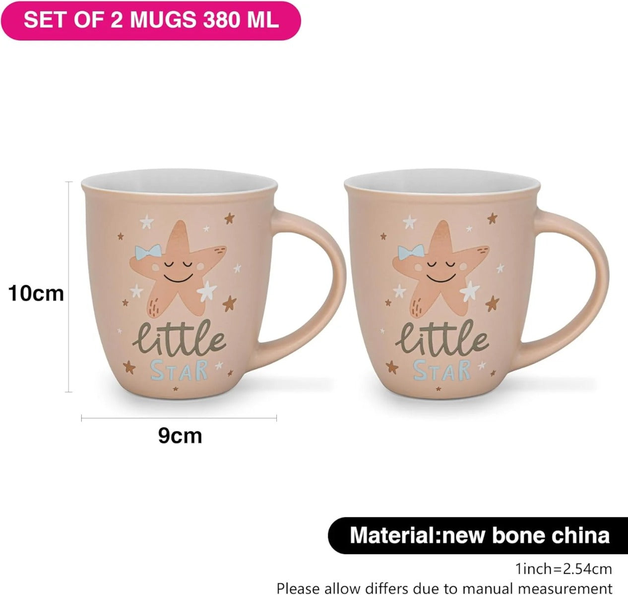 Fissman Set Of 2 Mugs 380 ML Little Star