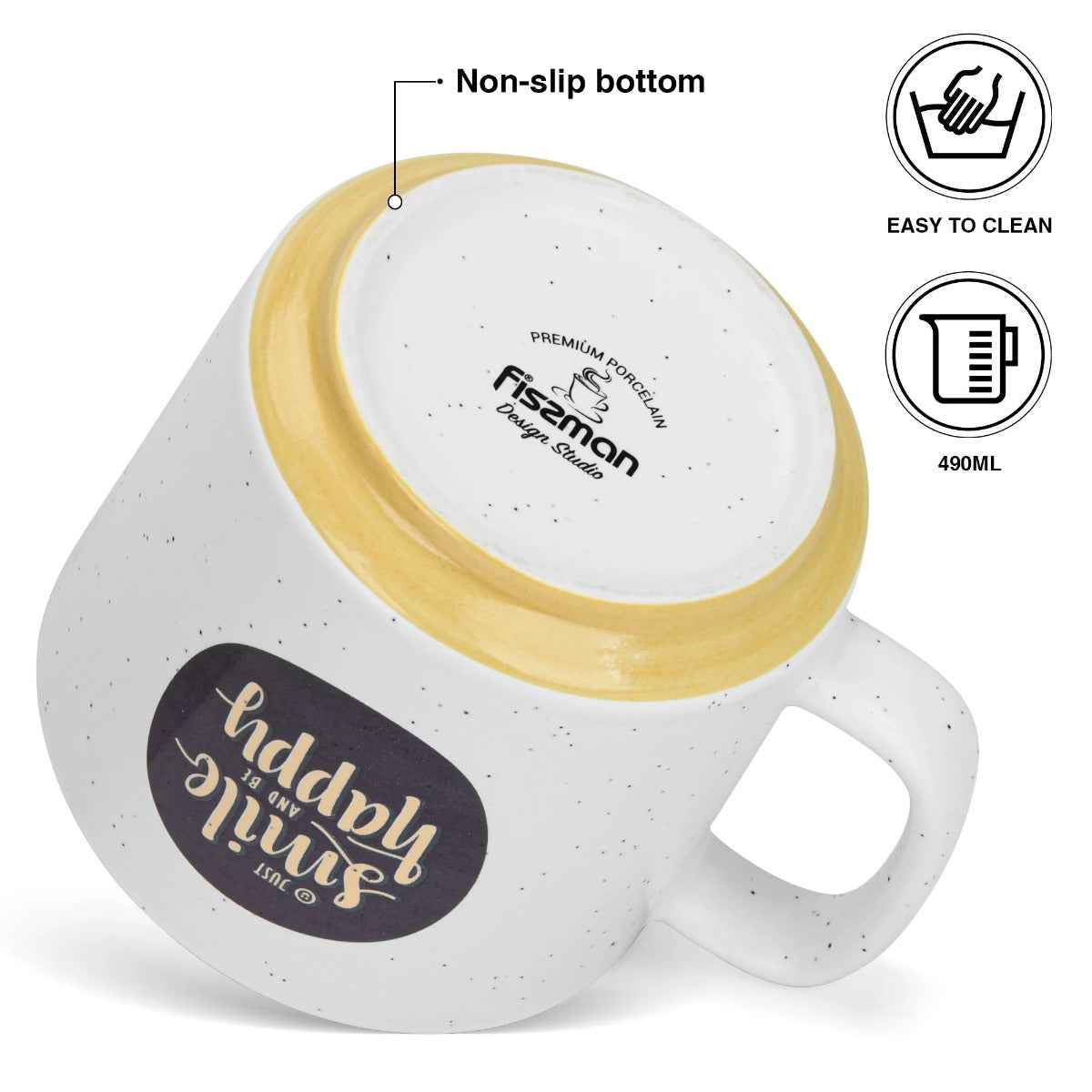 Fissman Set Of 2 Mugs 490 ML Smile Happy