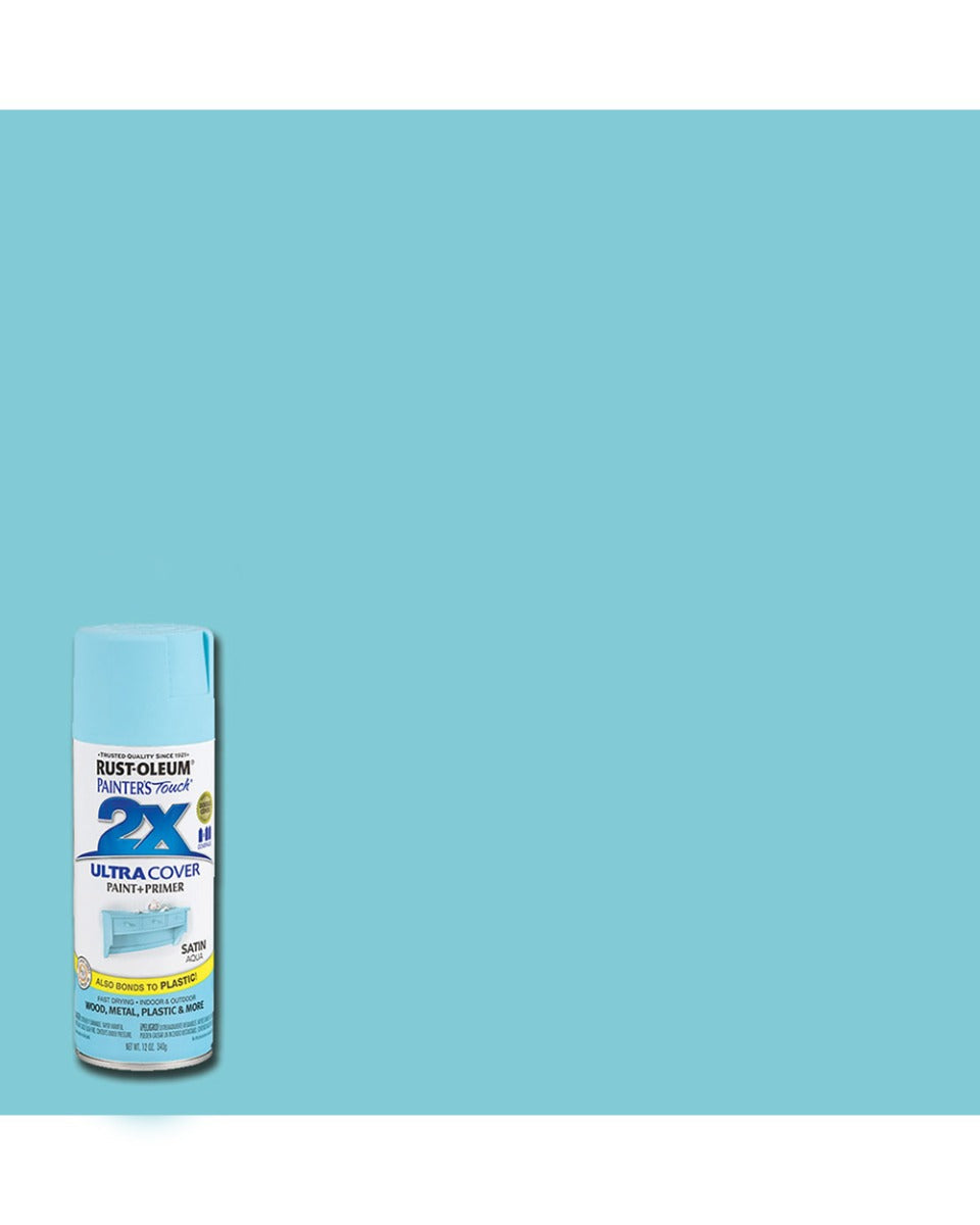 RustOleum Painters Touch 2X Ultra Cover Satin Aqua 12Oz