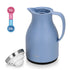 Fissman Vacuum Insulated Flask 1000 ML Blue With Pink Glass Liner