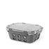 Beola 3 Compartment Glass Food Storage Container With Silicone Protective Sleeve, 1050Ml Lava Gray