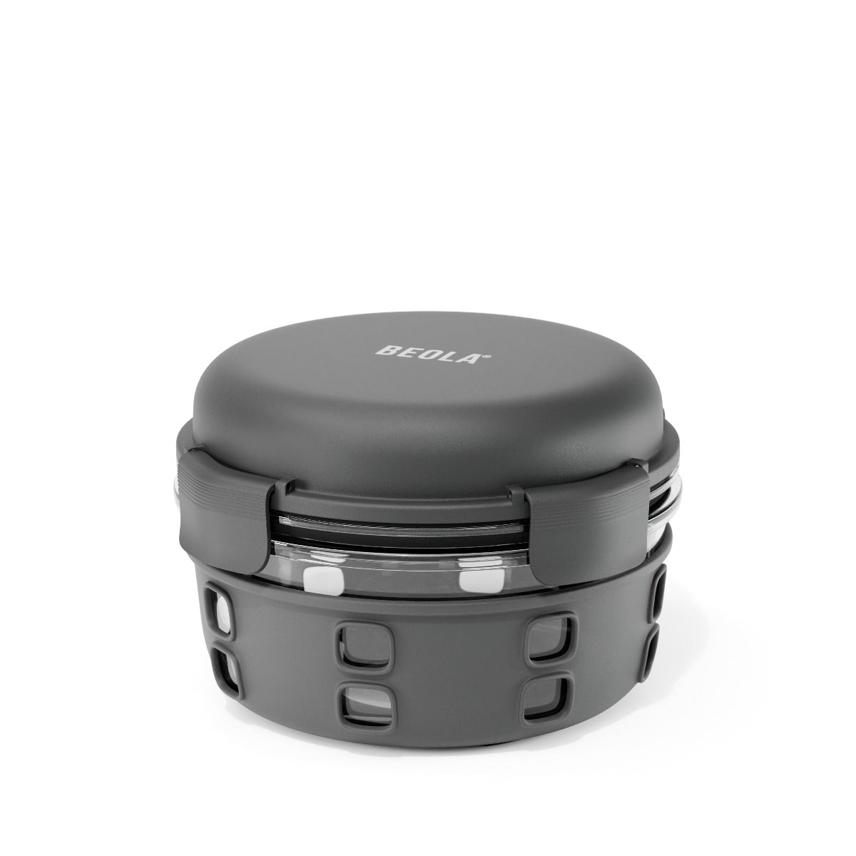 Beola Glass Food Bowl Container With Ice Pack 950Ml Lava Gray
