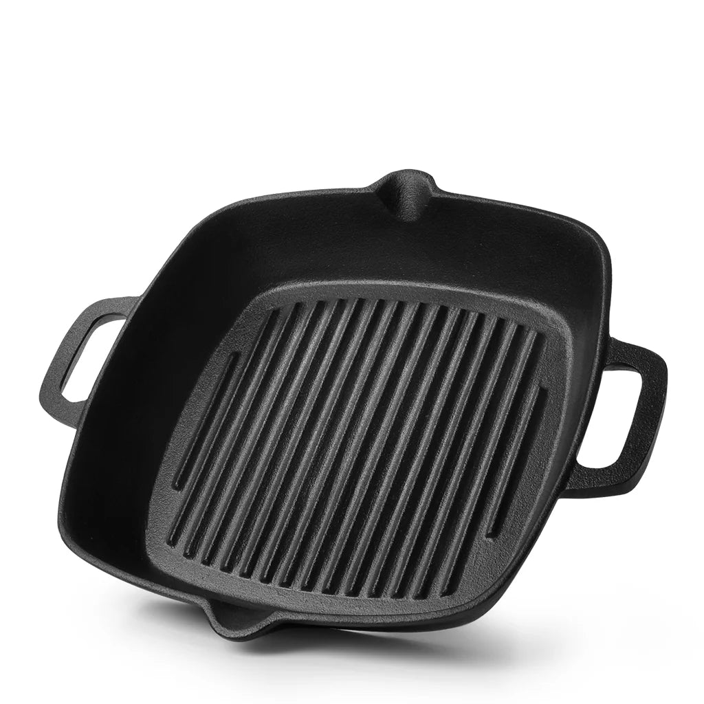 Fissman Square Grill Pan 26 X 5 cm With Two Side Handles Cast Iron
