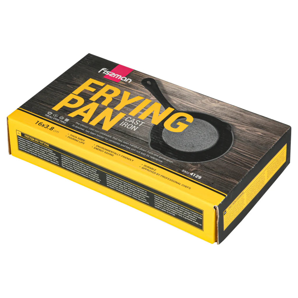 Fissman Frying Pan 16 x 3.8 cm Non Stick Cast Iron