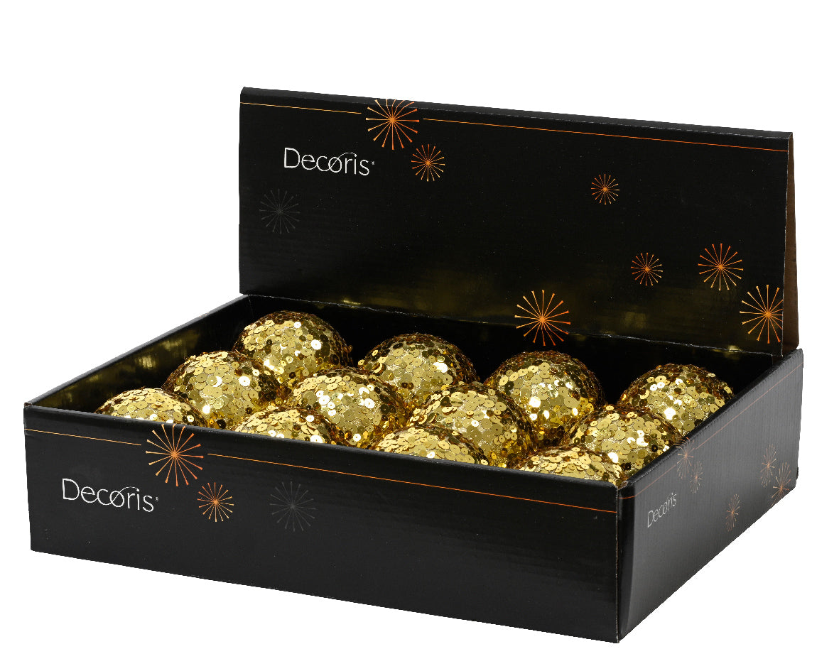 Homesmiths Bauble Foam Sequins Light Gold 8cm