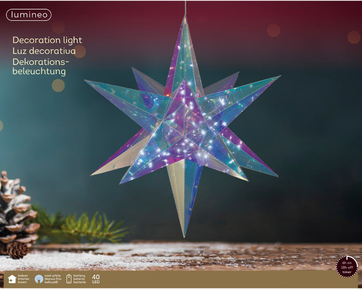 Homesmiths Micro LED Star Pet Steady Cool White 45cm