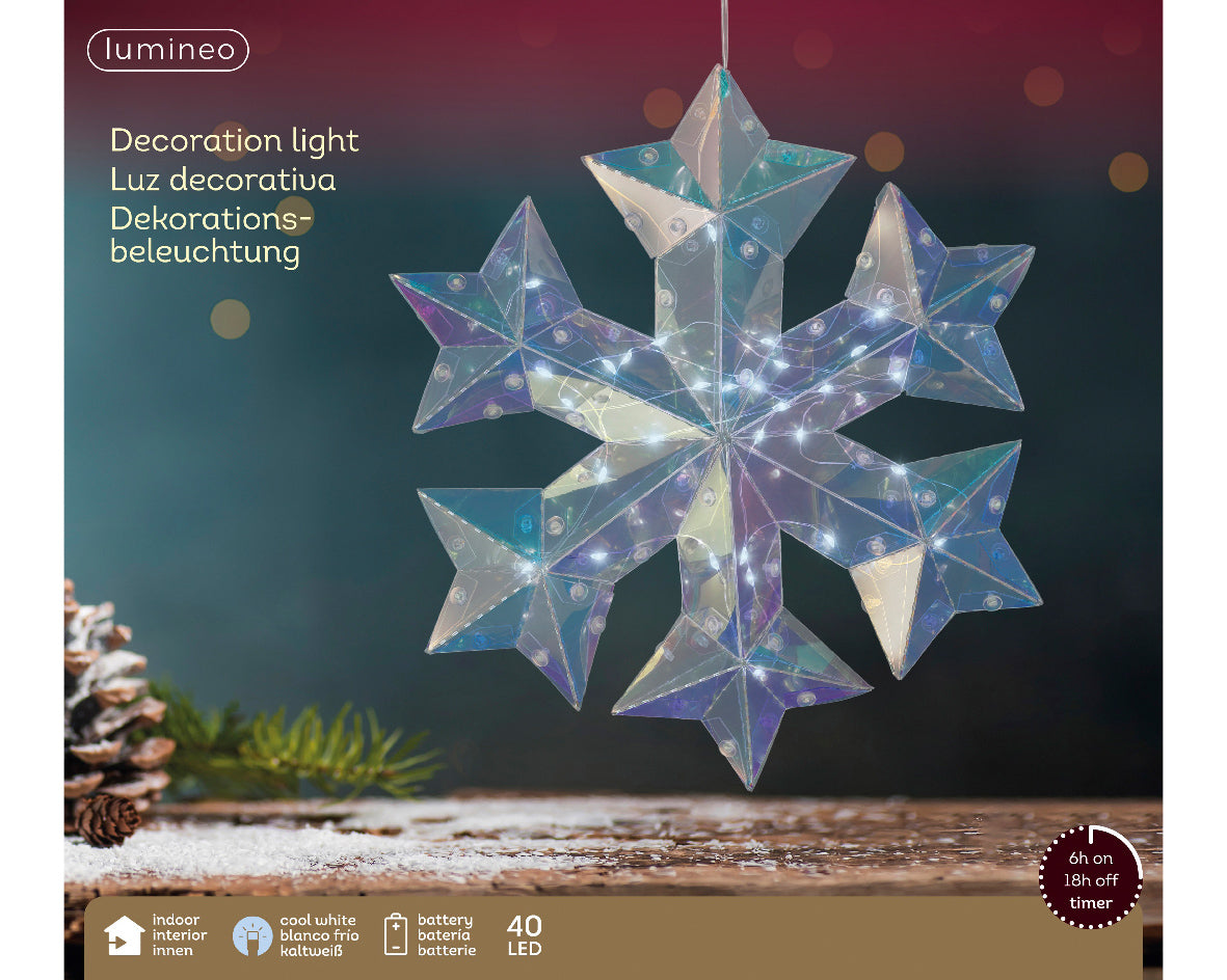 Homesmiths Micro LED Snowflake Pet Steady Cool White 21.9 cm