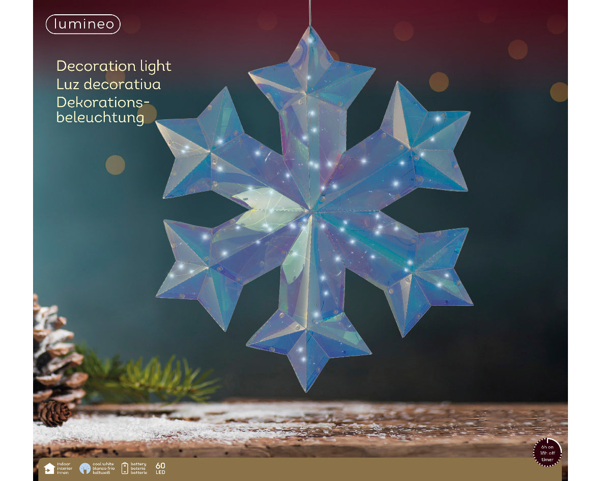 Homesmiths Micro LED Snowflake Pet Steady Cool White 39cm