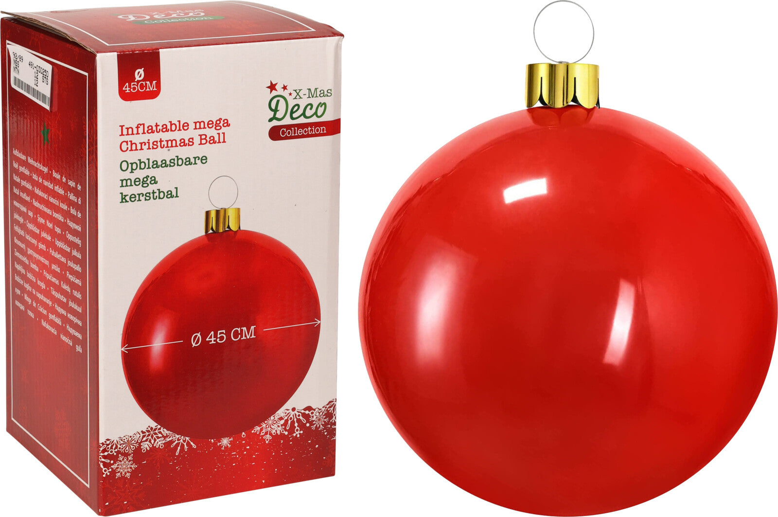 Homesmiths Xmas Ball Inflatable Dia 45cm Red