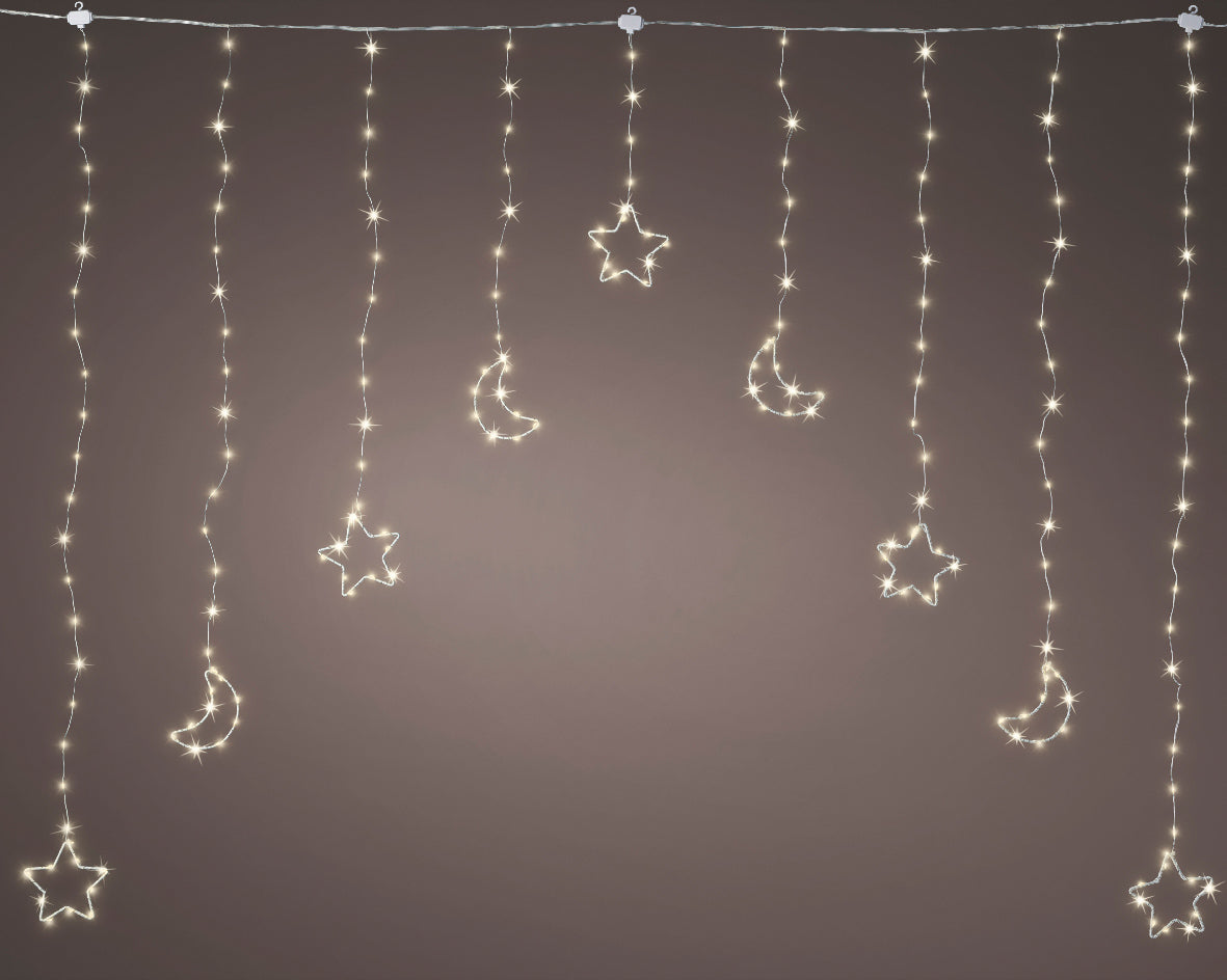 Kaemingk Micro LED Curtain Light Outdoor Silver / Warm White