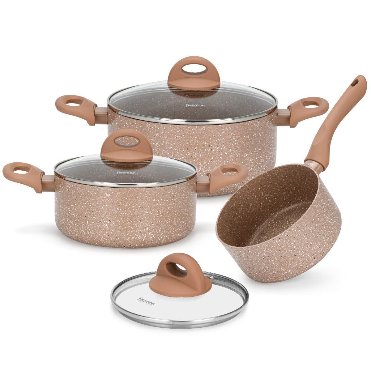 Fissman Cookware Set Latte 6 Pieces Aluminum with Non-Stick Coating