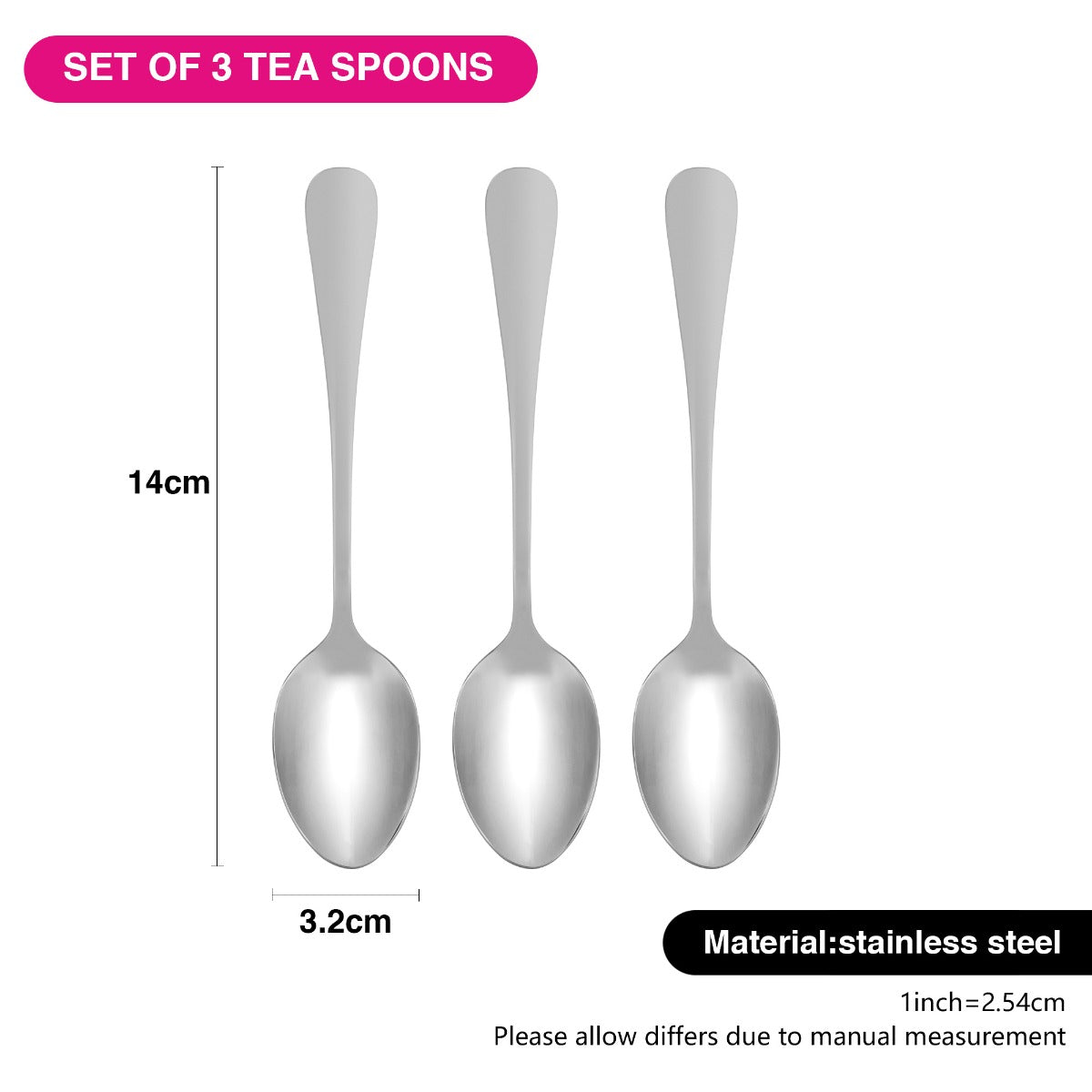 Fissman Set of 3 Dessert Spoons Flavia 17cm Stainless Steel