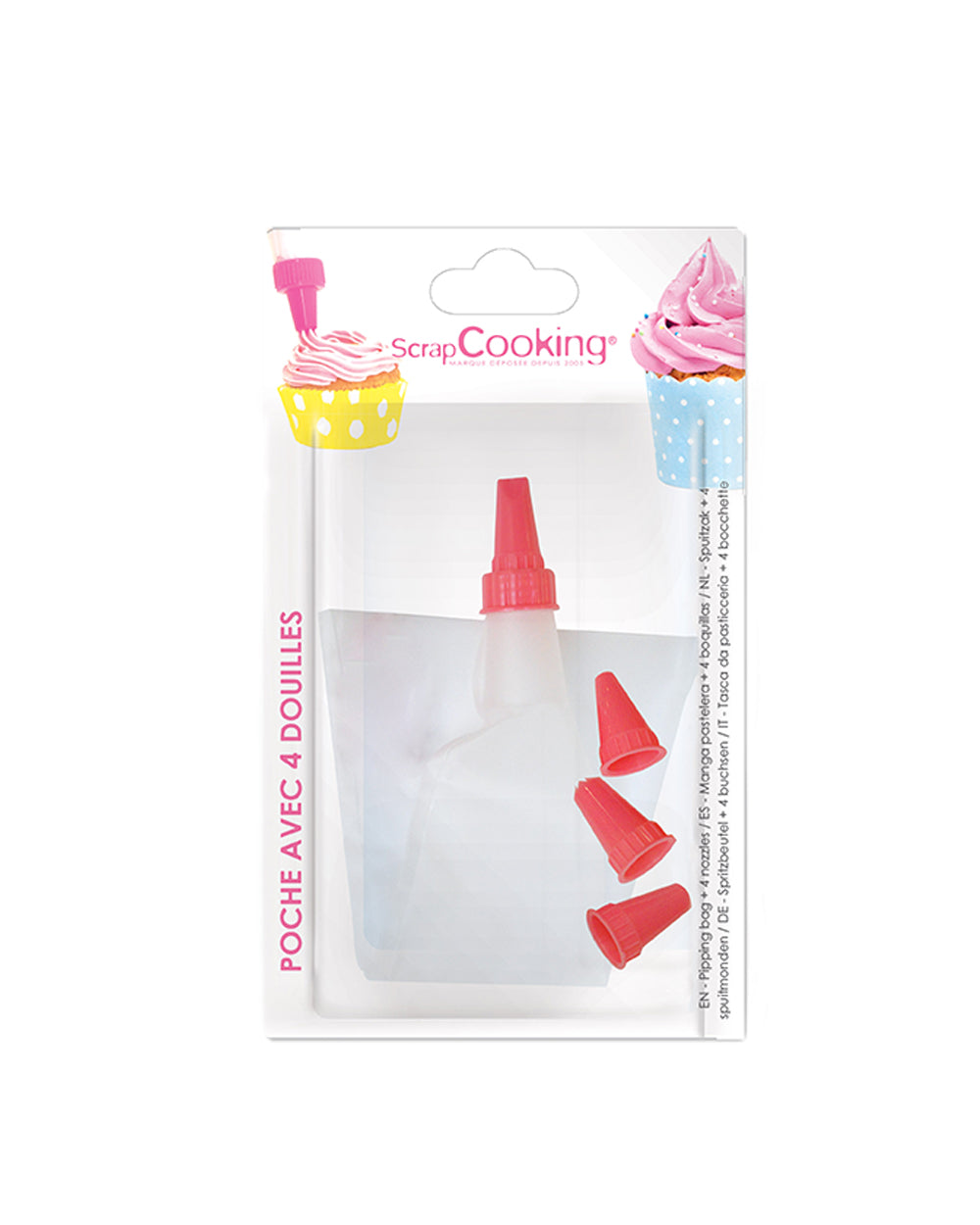 Scrapcooking 1 Piping Bag Plus 4 Piping Tips