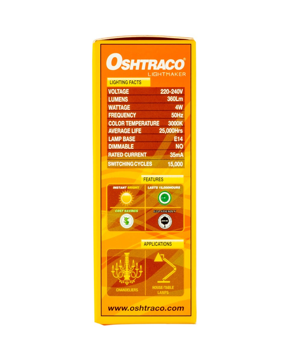 Oshtraco LED Lamp 4Watt AC220-240V E14