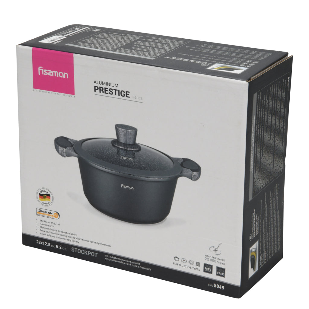 Fissman Stockpot Prestige 28x12.5 cm with Glass Lid