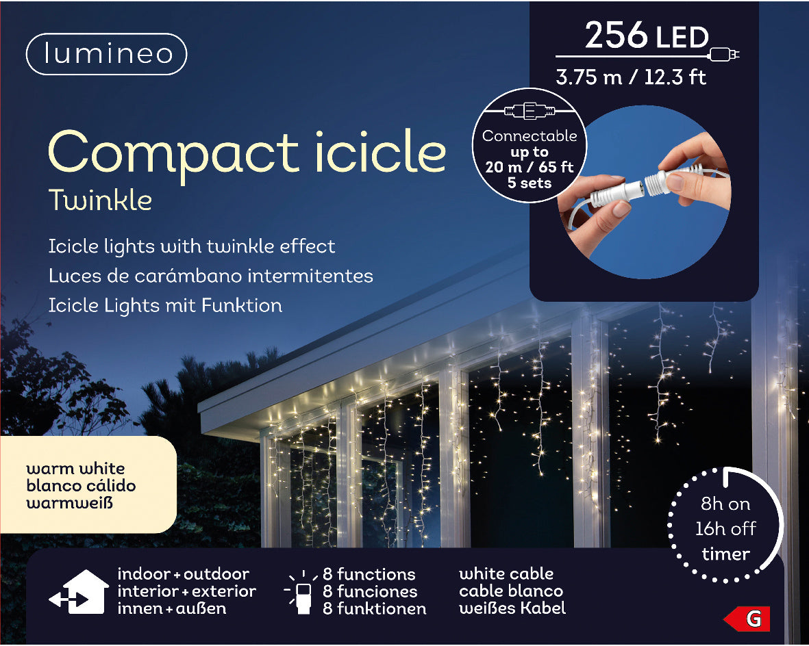 Kaemingk LED Icicle compact GB 8 Function Twinkle Effect Outdoor
