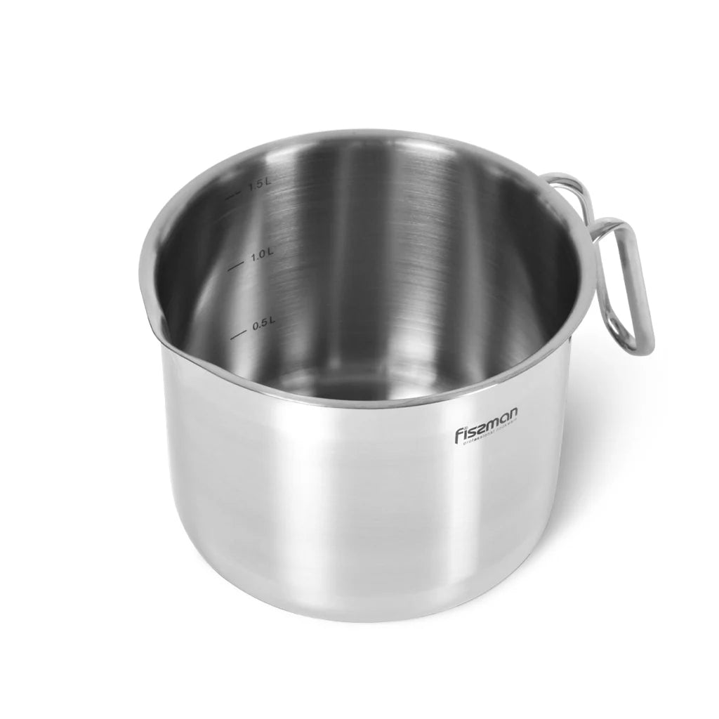 Fissman Stainless Steel Milk Pot 14 x 11cm Silver 1.5L
