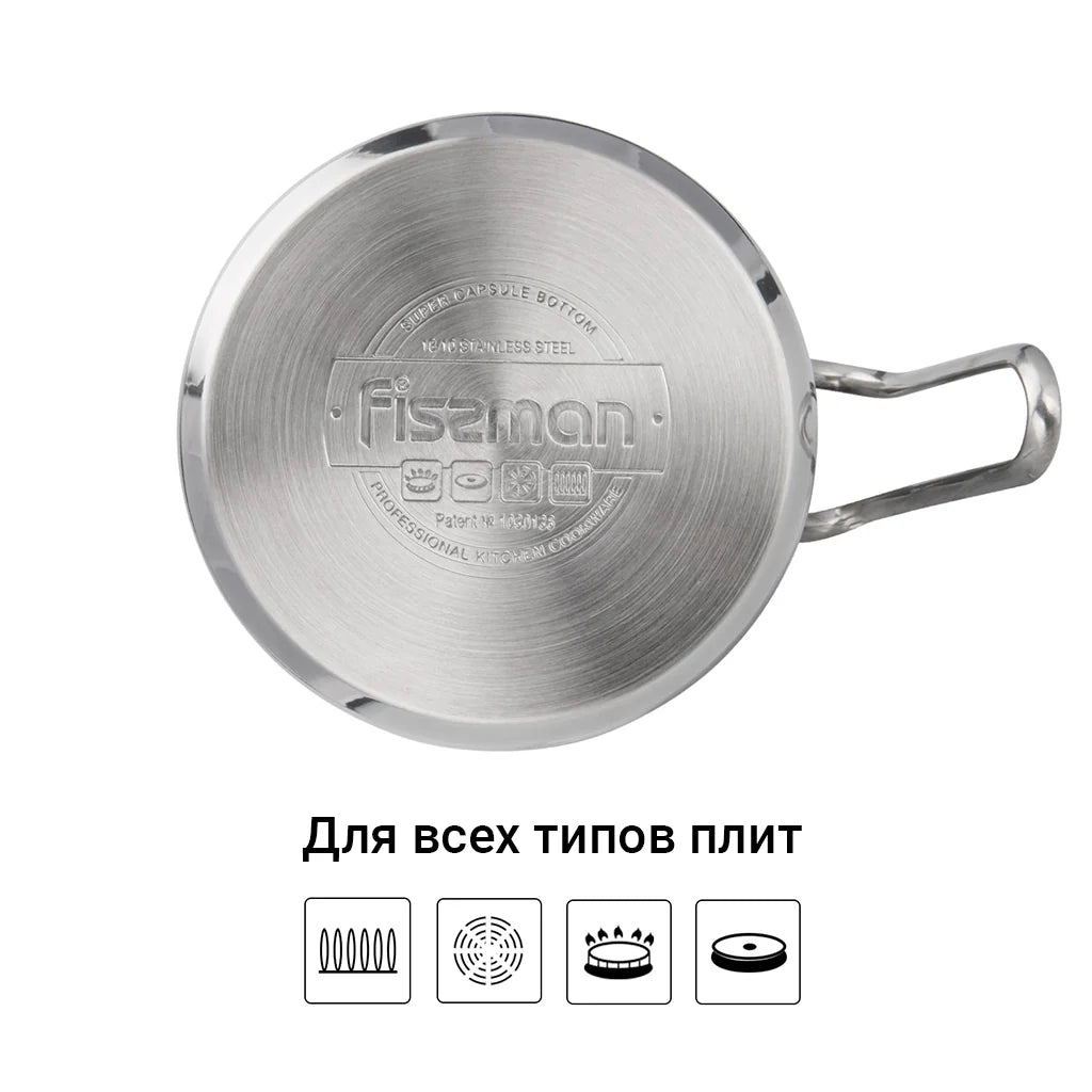 Fissman Stainless Steel Milk Pot 14 x 11cm Silver 1.5L