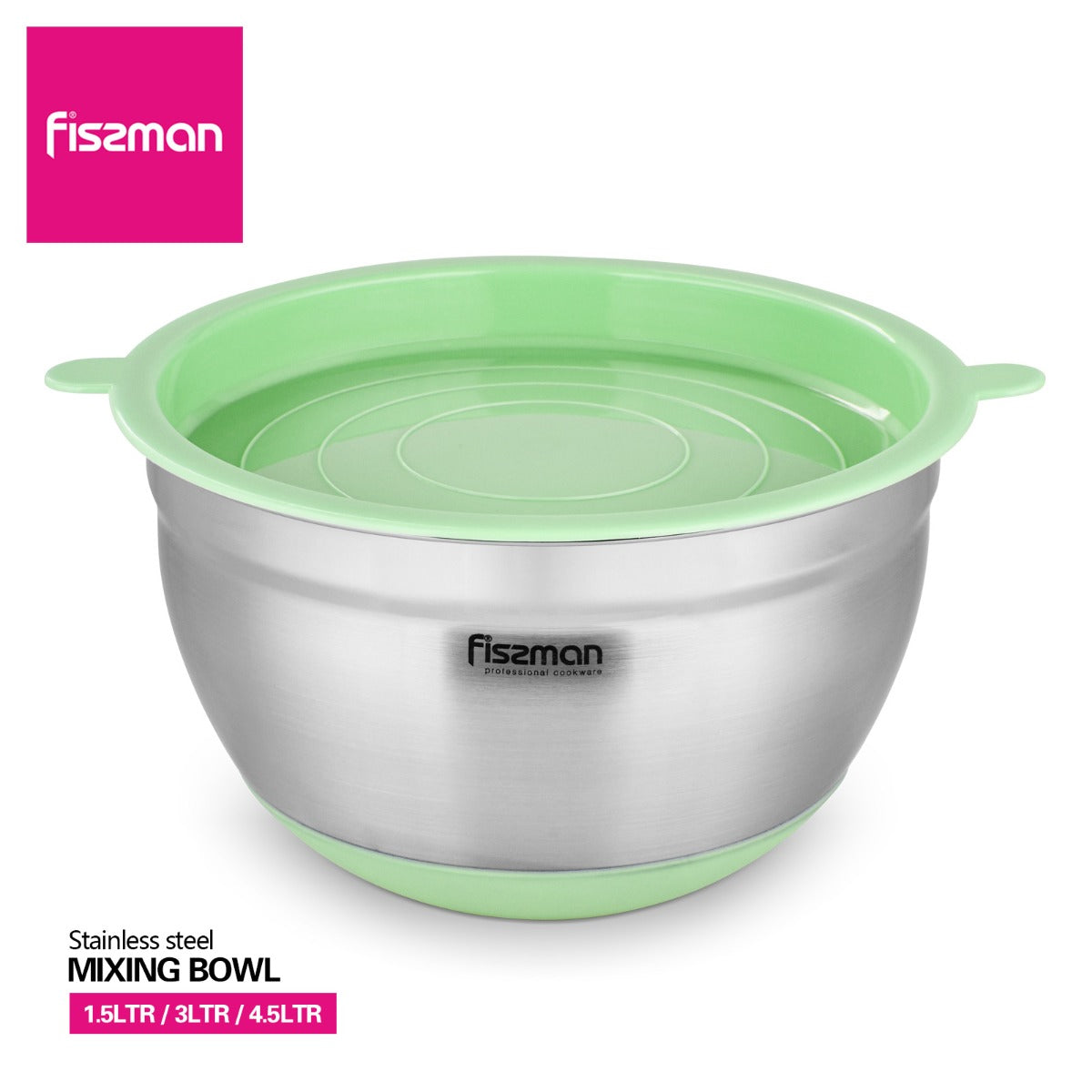 Fissman 1.5 Liter Mixing Bowl Stainless Steel 18/10 (Inox 304) Green