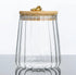 1Chase Borosilicate Glass Storage Jar With Airtight Bamboo Lid and Metal Handle Taper Shape 600 ML