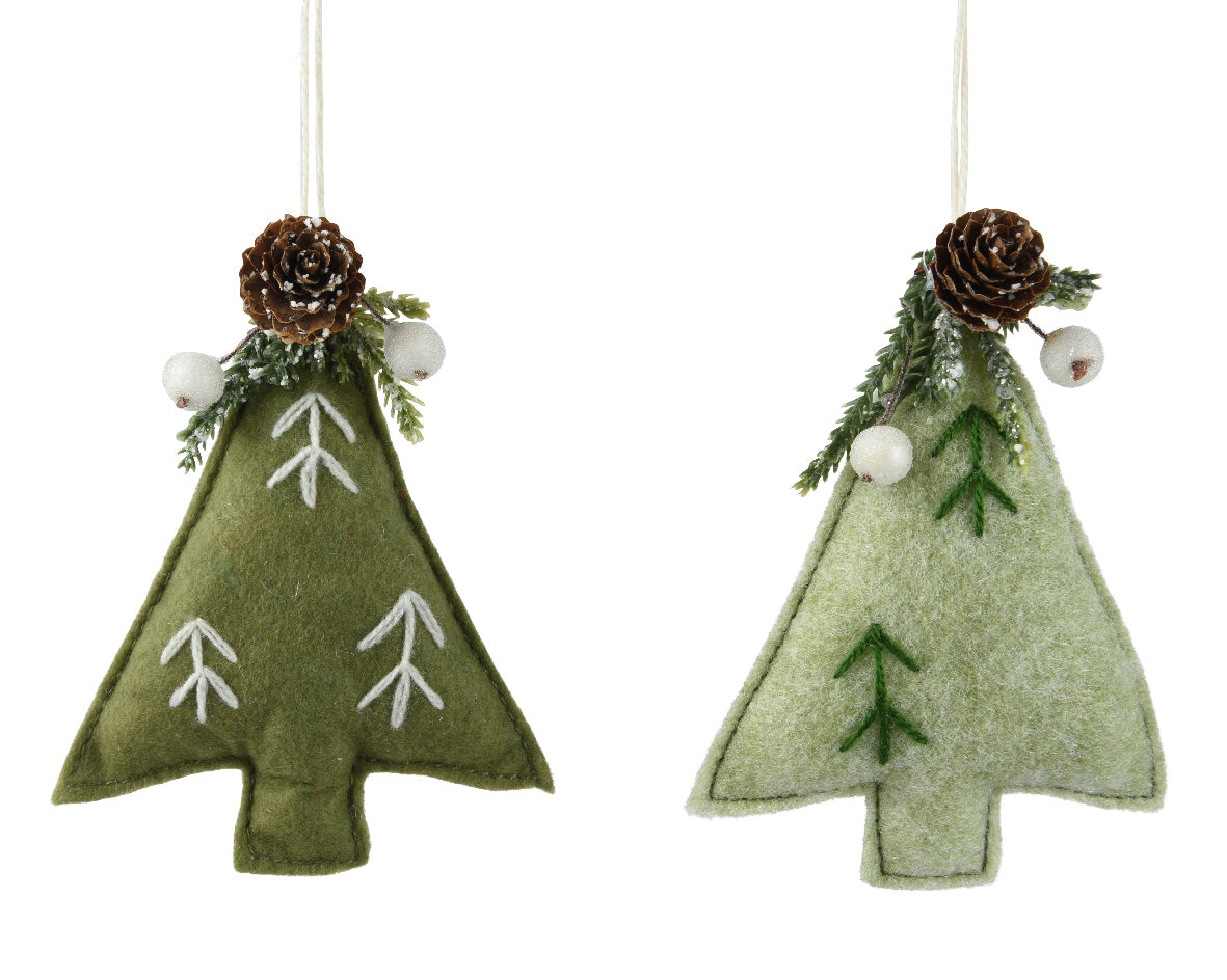 Homesmiths Tree Felt Pinecones Berries Pinegreen