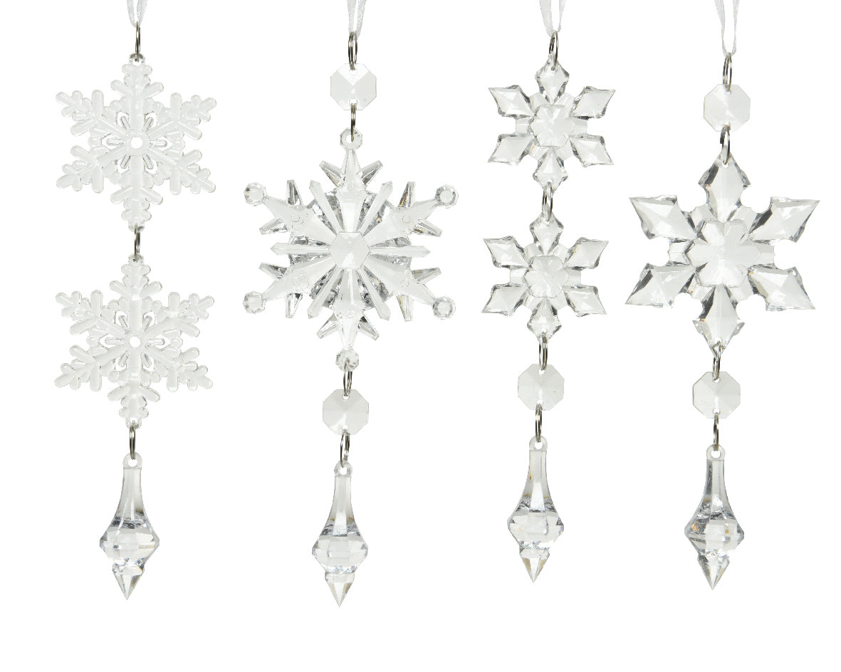 Homesmiths Snowflake Acrylic Drops And Beads Transparent