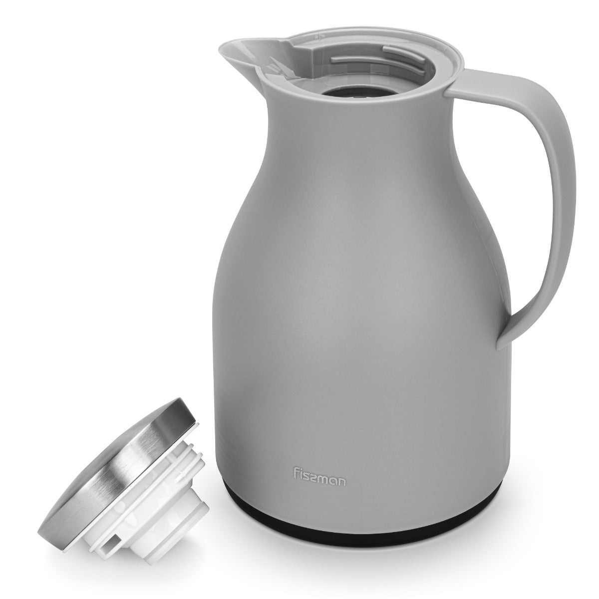 Fissman Vacuum Insulated Flask 1000 ML Grey With Pink Glass Liner