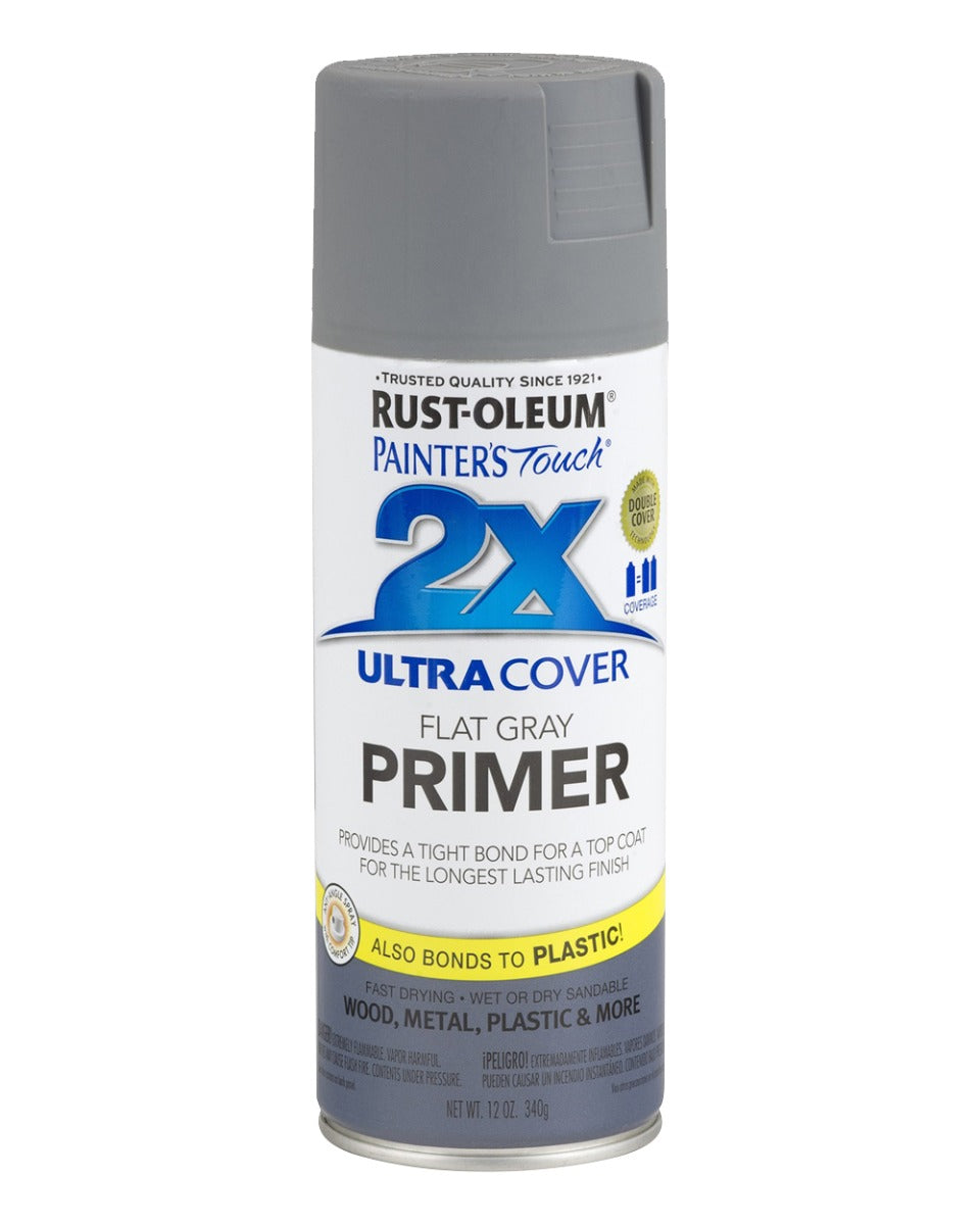 RustOleum Painters Touch 2X Flat Grey Primer 12Oz