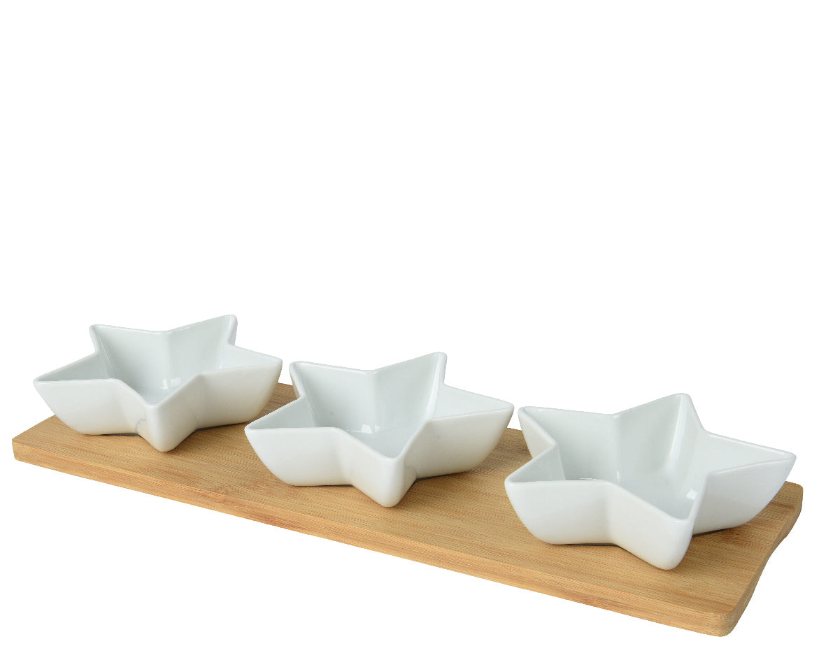 Homesmiths Tapas Set Porcelain Bamboo Star White