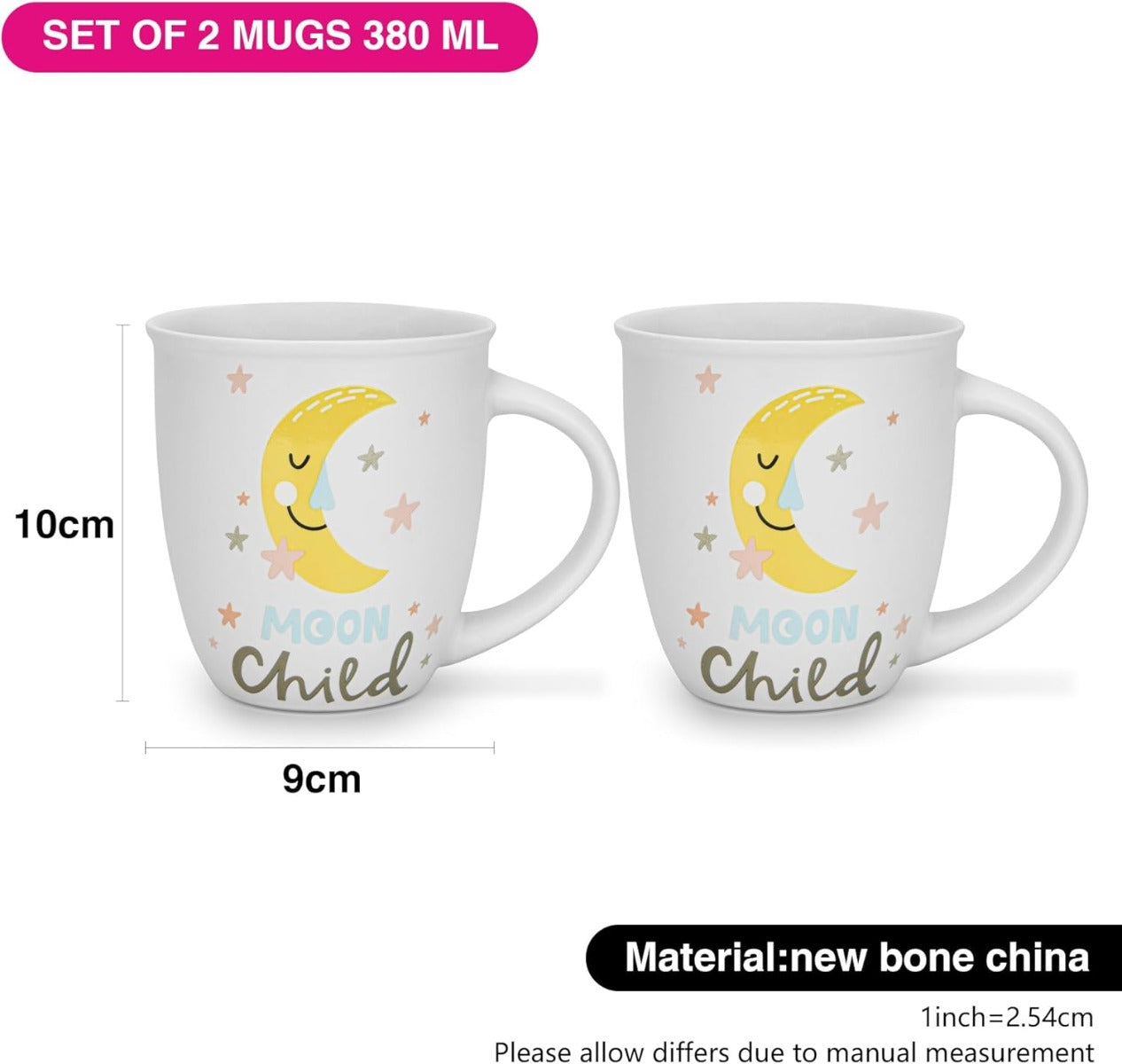 Fissman Set Of 2 Mugs 380 ML Moon Child