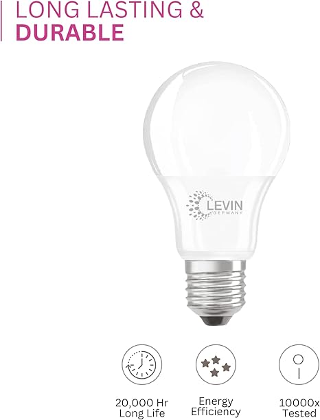Levin LED A-BULB 9W 6500K E27 Pack of 3