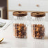 1Chase Borosilicate Stripe Glass Food Storage Jar With Acacia Wood 15 cm 700 ML