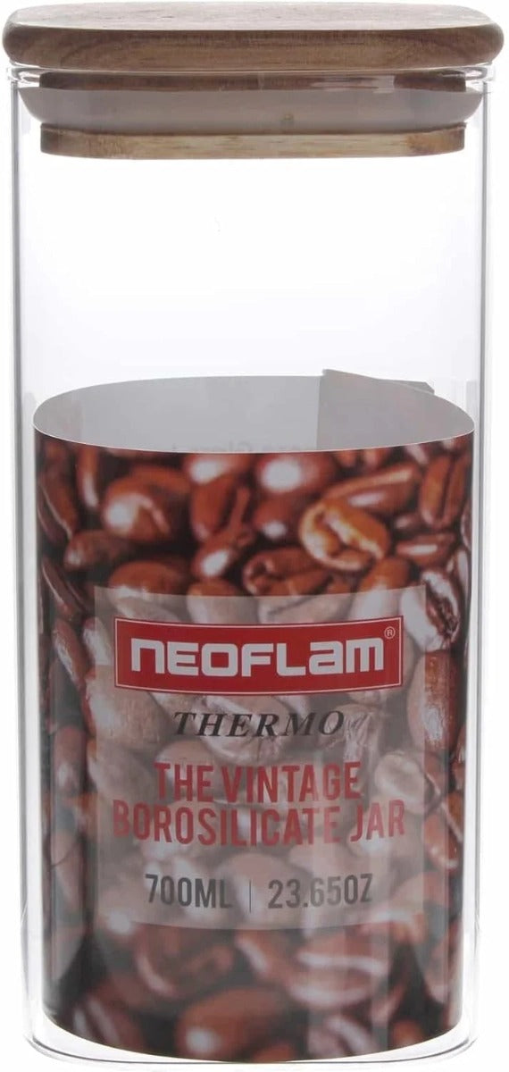 Neoflam Borosilicate Square Glass Jar 700ML