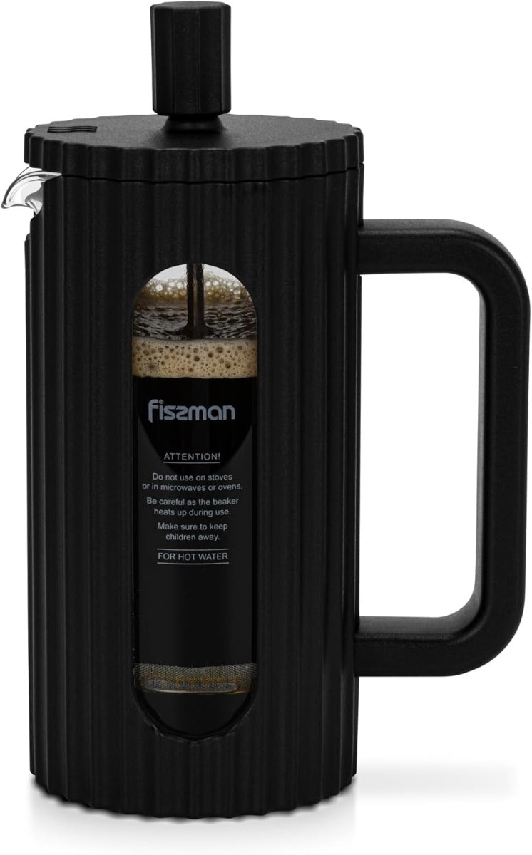 Fissman French Press Coffee and Tea Maker 600ML Heat Resistant Borosilicate Glass Stainless Steel