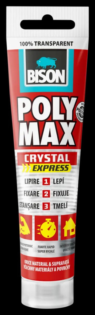 Bison Poly Max Crystal Express Tube Construction Adhesive and Sealant 115g