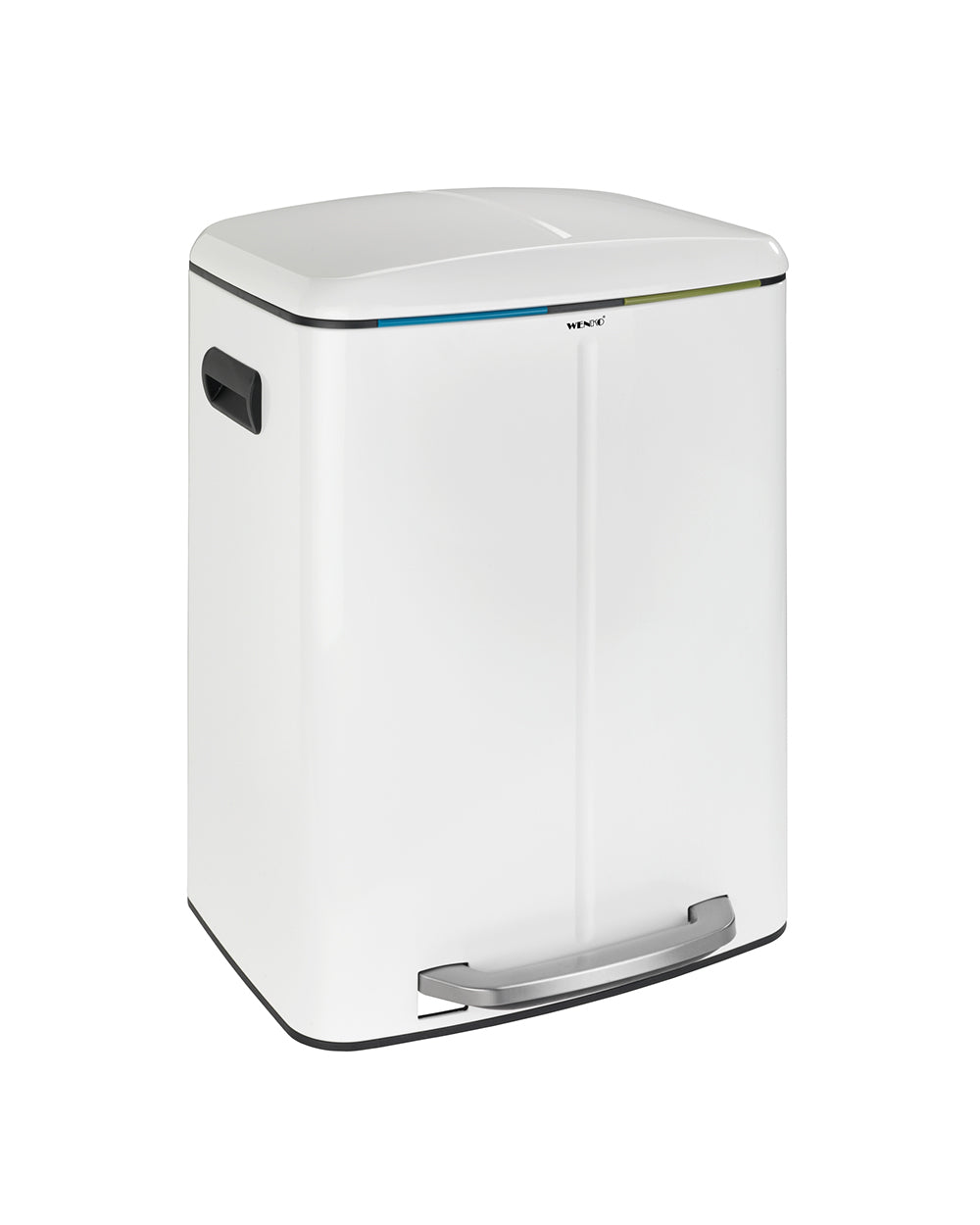 Wenko Pedal Bin Primo, Easy-Close, White 2 x 20 Liter