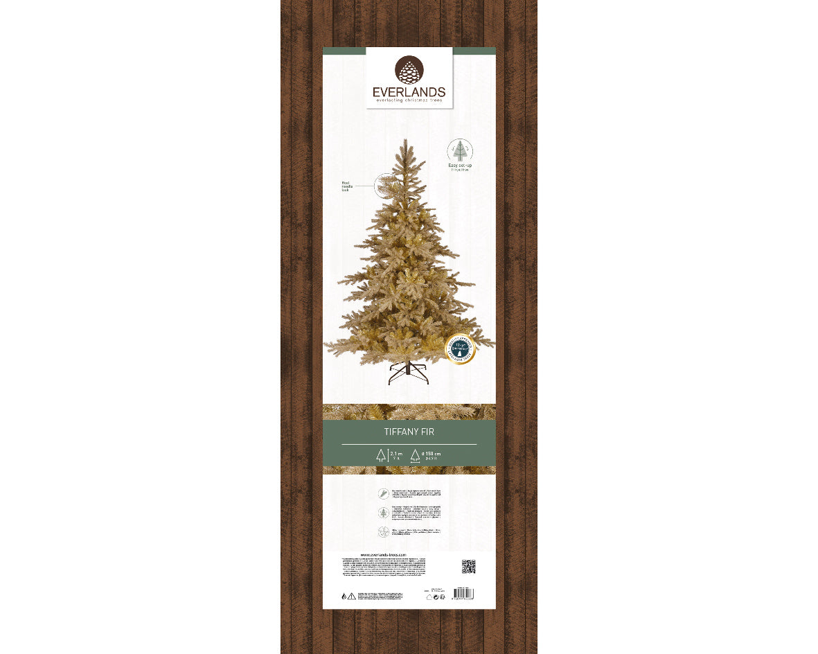 Homesmiths Tiffany Fir Glitter Gold 210cm