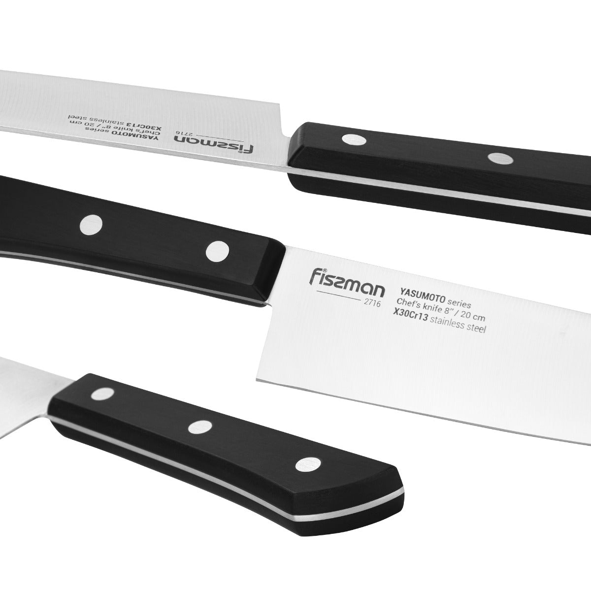 Fissman 13 Pieces Knife Set Yasumoto With Wooden Block X 30Cr 13 Steel