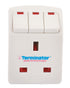 Terminator brand 3 Way UK Socket Multi Adaptor With Individual Switches With 2 Pin