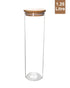Little Storage Co Tall Bamboo and Glass Storage Jar 1.25L