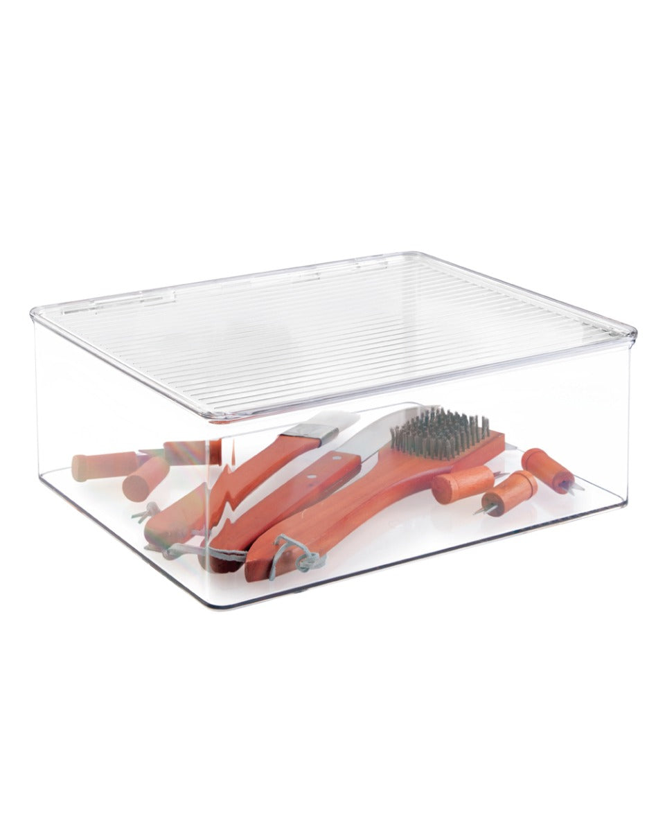 Interdesign Kitchen Binz Stackable Box 11.3 x 13.3 x 5 inch Clear
