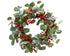 Homesmiths Wreath Polyester Natural Twig Base Green & Red 50cm