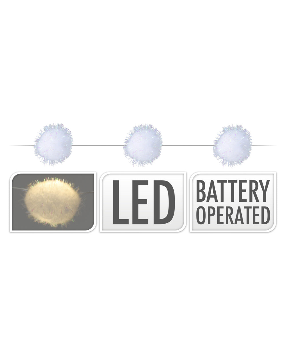 Homesmiths Garland 20Led Snowball Ww