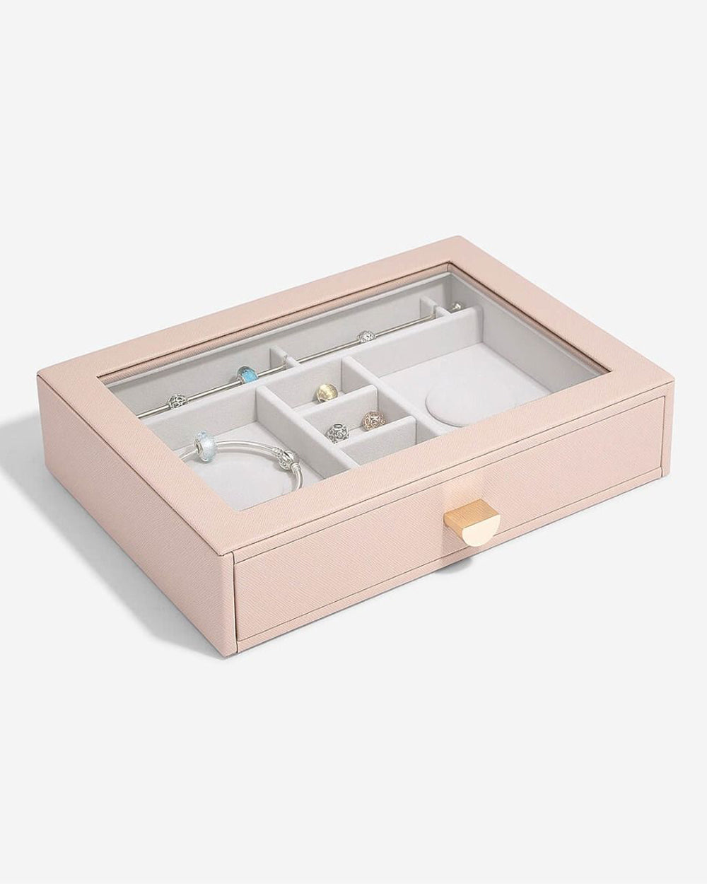 Stackers Classic Charm Drawer with Glass Lid Blush Pink